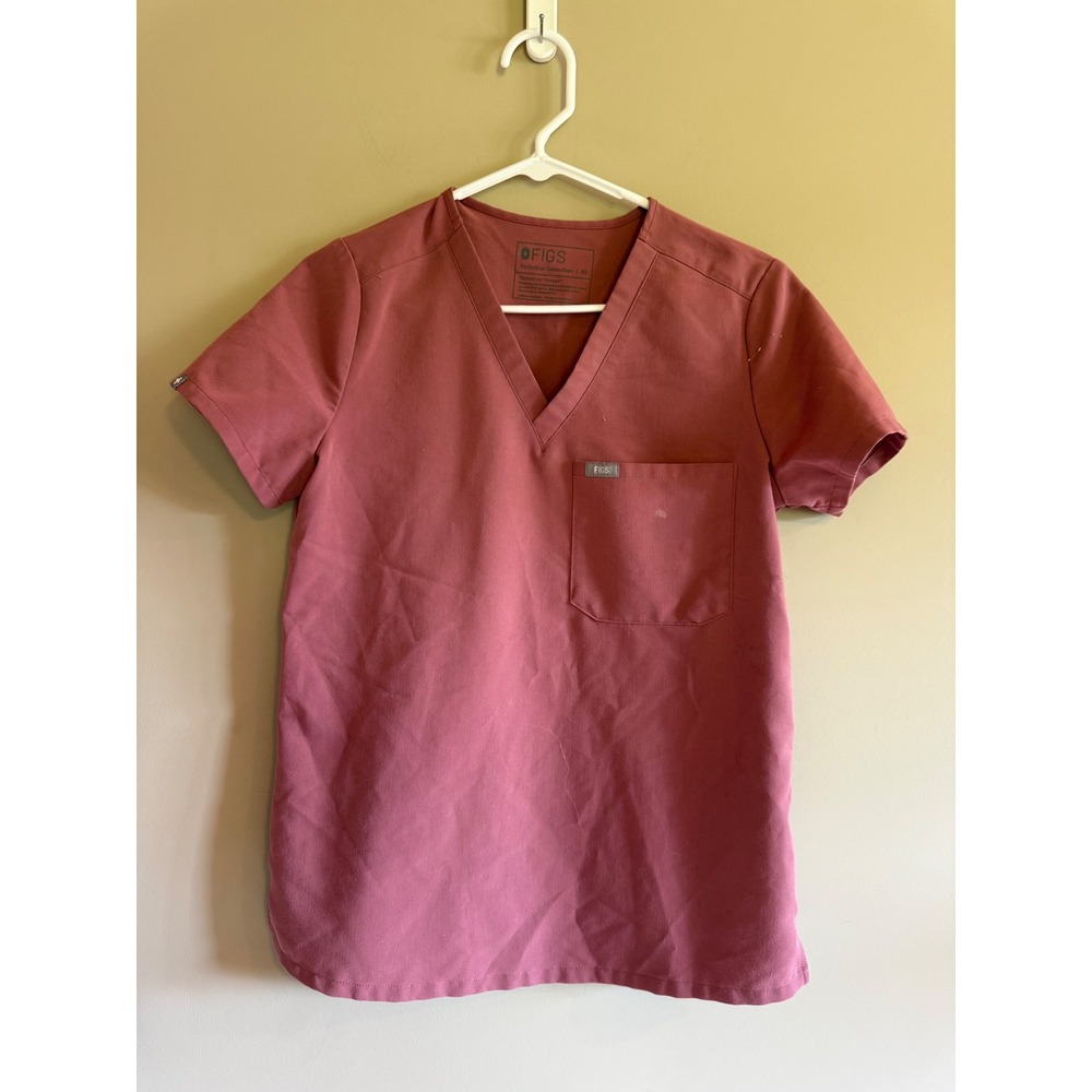 FIGS Technical Collection Scrub Set Mauve V-Neck Top XS Cargo Pants Small Petite